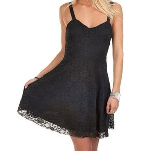 Flocked Lace Fit & Flare dress